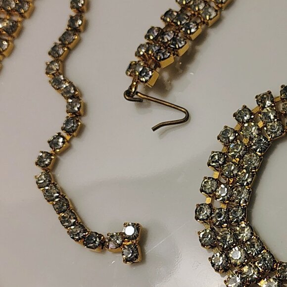 Vtg MCM Triple Row 3 Stand High End Faceted Link Rhinestone Belt - Picture 4 of 7